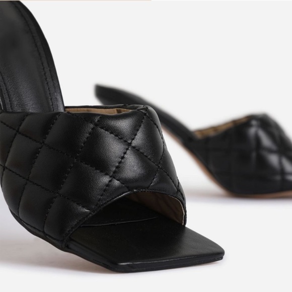 Black Quilted High Heels - Picture 3 of 8